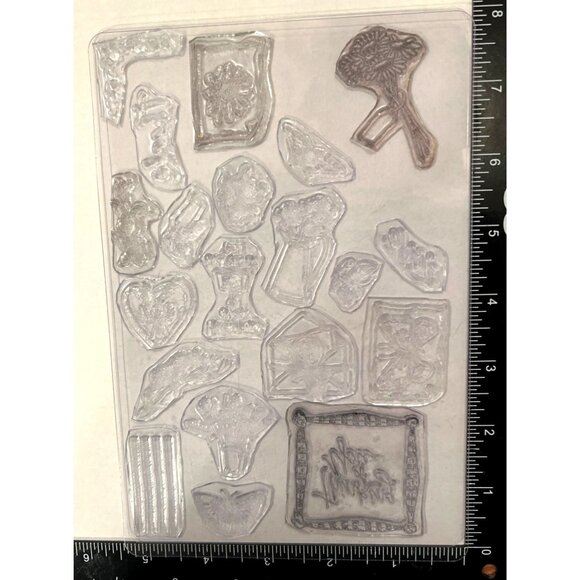 Dimensions Clear On Clear Flowers & Friends Stamps Set of 20 93610 - Picture 3 of 5